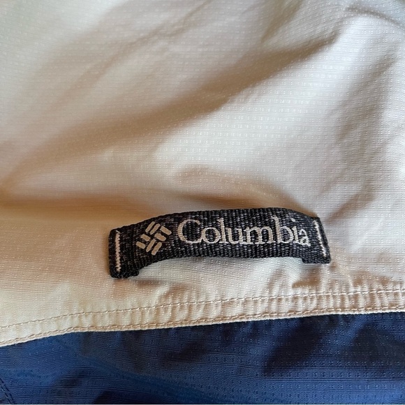 Columbia Women’s Packable hooded Windbreaker Jacket size XL EUC blue and stone - Picture 7 of 10